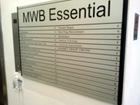 Mcqillian Signs | Silver-Anodised Directory Sign with Vinyl Lettering.