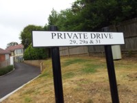 Mcqillian Signs | Aluminium Composite Sign fixed to Powder-Coated Aluminium Posts.