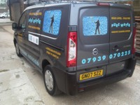 Mcqillian Signs | Window Cleaner's Van - Lettering & layout designed by us, and fixed using Self-Adhesive Vinyl.